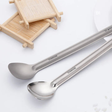 Tiartisan lepel of spork met lange steel voor kamperen