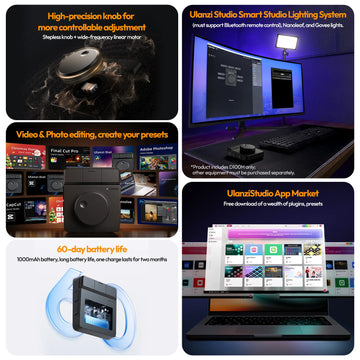Ulanzi D100H Dial Creative Controller Video Editing Assistant for Youtube Tiktok PR PS Support Bluetooth Key Production Console Apsilon