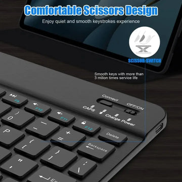 Bluetooth Serie Toetsenbord - Draadloos - Multi-Platform - Compact - Voor iPad Gebruikers - Model 7/10 Inch Apsilon