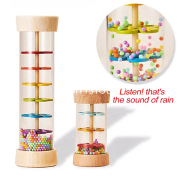 Baby Serie - Houten Speelgoed - Regen Geluid Simulatie - Muziek Schudder - Educatief - Voor Baby's Apsilon