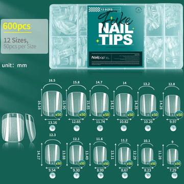 Nailpop - Zachte Gel Nageltips - 600 Stuks - Volledige Dekking - Meerdere Vormen - Nagelaccessoires - Voor Nagelenthousiastelingen - Model 600PCS Apsilon