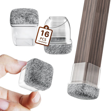 Siliconen - Stoelpootbeschermers - Anti-Slip - Geluiddempend - Vloerbeschermers - Voor Houten Vloeren - 16 Stuks Apsilon