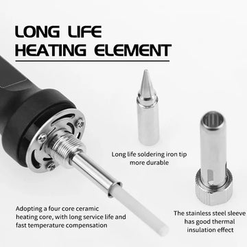 100W Digital Electric Soldering Iron Kit Set 220V Temperature Adjustable Welding Tool Ceramic Heater Soldering Tips Rework Apsilon