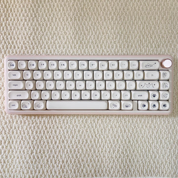 Hangul Keycap PBT Milky Cute Cat Keycaps Korean MOA Top print for office gamer 60% 65% 75% TKL 96% 100% Mechanical Keyboard Apsilon