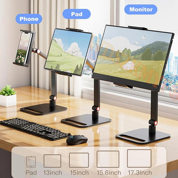 Portable Monitor Stand for 12”- 17.3" 360° Adjustable Swivel Bracket Tablet Holder Compatible with Tablet Desktop Clamp Stand Apsilon