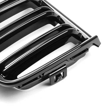 BMW Serie - Nierenrooster - Glanzend Zwart - Dubbele Spijlen - Racing Grill - Voor BMW E90 E91 - Model E90 E91 Pre-Facelift 2005-2008 Apsilon