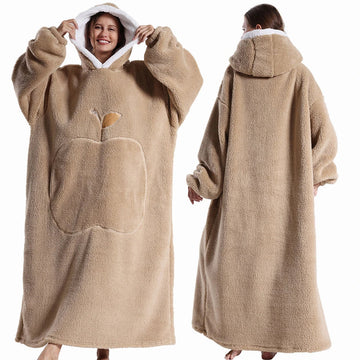 Winter Dikke Sherpa Hoodie Dekbed met Mouwen Oversized Super Zacht Warme Pluche voor Volwassenen Vrouwen en Mannen Model 140cm Apsilon