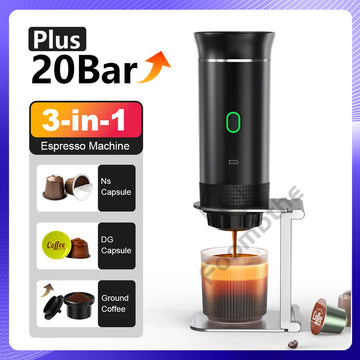 Draadloos Elektrisch - Portabele Espresso Koffiemachine - 3-in-1 Capsule en Poeder - Koffiemaker - Voor Reizigers en Kampeerders Apsilon