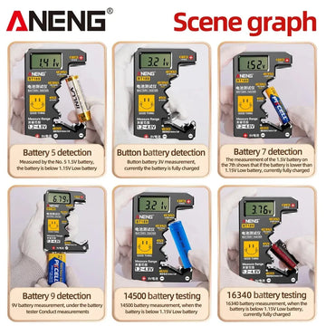 ANENG - Batterijtester - LCD Display - Universeel - Detector - Voor Huishoudelijk Gebruik - Model BT189 Apsilon