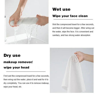 Gecomprimeerd - Handdoek - Snel-Drogend - Wastbaar - Reizen - Voor Reizigers - Set 10 Stuks Apsilon