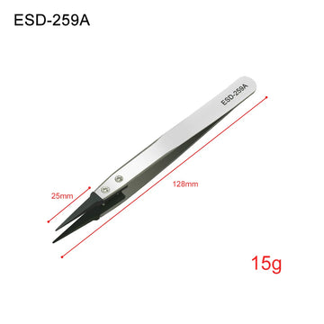1PCS of ESD anti-static precision tweezers - anti-static tips, heavy-duty metal construction suitable for electronics Apsilon