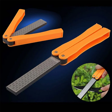 1PCS Portable Folding Pocket Knife Sharpener, Portable Double Sided Diamond Sharpening Stone Outdoor Sharpening Whetstone Apsilon