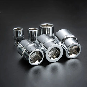Hex Socket Wrench Head Set 1/4 3/8 1/2 Short Long Socket Deep Nut Driver Sleeve Spanner End Ratchet Tool With Holder Apsilon