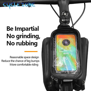 cycle zone fietstas voor de bovenbuis met touchscreenvenster