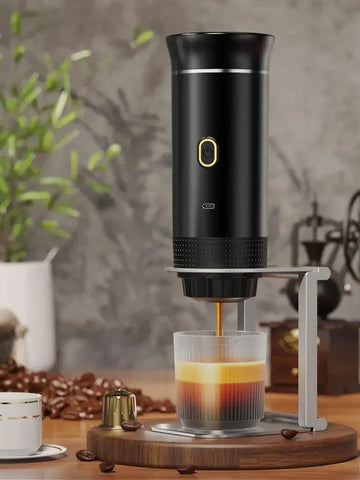 Draadloos Elektrisch - Portabele Espresso Koffiemachine - 3-in-1 Capsule en Poeder - Koffiemaker - Voor Reizigers en Kampeerders Apsilon