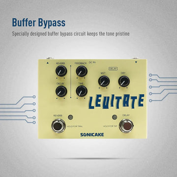 Sonicake Levitate - Effectpedaal - Digitale Delay - Reverb Effecten - Gitaar Effects - Voor Gitaristen - Model QDS-02 Apsilon