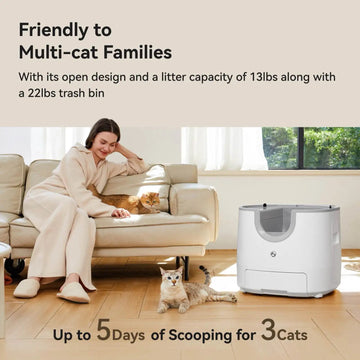 Furoomate - Automatische Kattenbak - Zelfreinigend - Grote Capaciteit - Slimme - Voor Katten - Model 11L Apsilon