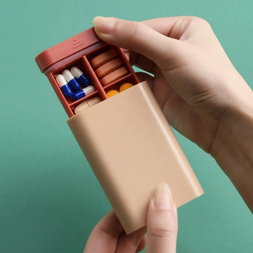 Mini Small Portable Travel Vitamin Box Pill Cases Container Organizer Storage Tablet 7 Days 6 Grids Medicine Fish Oils Apsilon