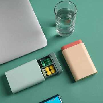 Mini Small Portable Travel Vitamin Box Pill Cases Container Organizer Storage Tablet 7 Days 6 Grids Medicine Fish Oils Apsilon