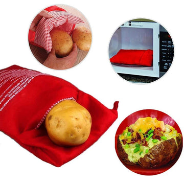 Magnetron Serie Aardappelzak Herbruikbaar Snel In 4 Minuten Gebakken Aardappel Voor Thuisgebruik Rood 19x25cm Apsilon