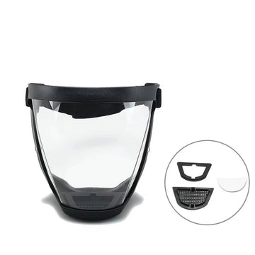 Veiligheidsreeks - Volledig Gezicht Masker - Transparant - Herbruikbaar - Bescherming - Voor Volwassenen en Tieners - Model Standaard Apsilon
