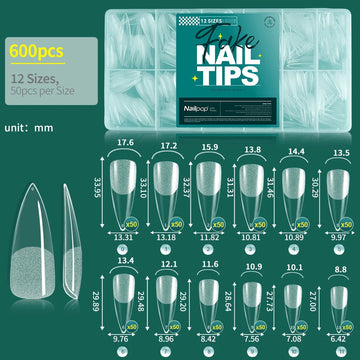 Nailpop - Zachte Gel Nageltips - 600 Stuks - Volledige Dekking - Meerdere Vormen - Nagelaccessoires - Voor Nagelenthousiastelingen - Model 600PCS Apsilon