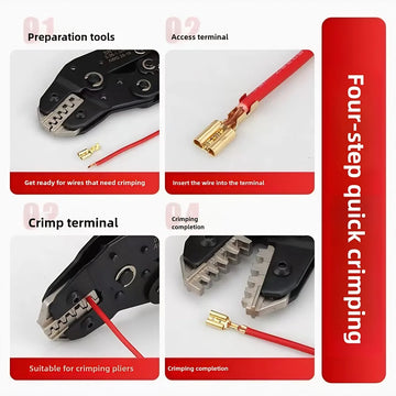 DuPont Terminal Crimping Pliers Set with Five Die Heads and Wire Stripping Pliers Tool Kit for Automotive Terminals Apsilon