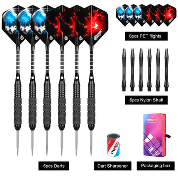 CyeeLife - Darts Set - 6/12 Stuks - 24G Stalen Naalden - Valbestendig - Professioneel - Voor Buiten - 24G Apsilon