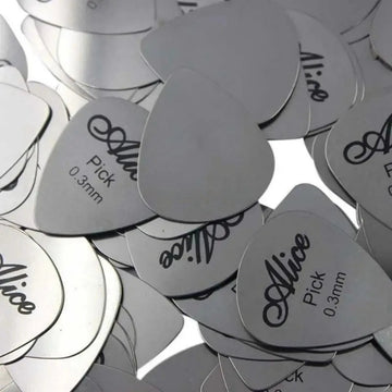 Alice - Metaal Gitaar Plectrums - Duurzaam - Dun 0,3mm - Gitaar - Voor Professionele Muzikanten - Model 0,3mm Apsilon