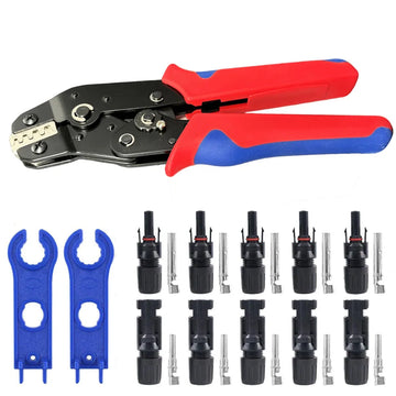Solar Crimping Tool Set Photovoltaic Solar Connector Kit 1000V 30A Panel Solor Connectors for PV/MC Cable 2.5/4/6mm2 Apsilon