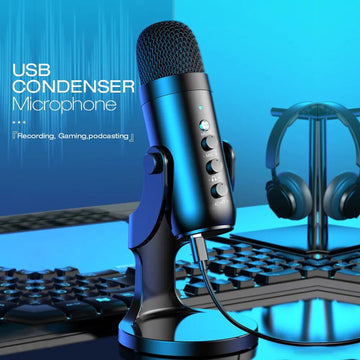 Haomuren - USB Microfoon - Condenser - Real-time Geluid - Noise Annulering - Opname - Voor Gamers en Podcasters - Model 2023 Apsilon