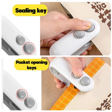 Mini Zakafsluiter - Oplaadbaar USB-C - Met Snijder en Magneet - Zak Verzegelaar - Voor Thuisgebruik - Model 2in1 Apsilon