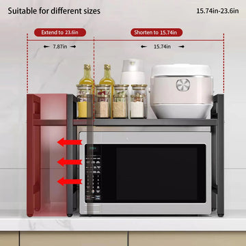 Keuken Serie - Uitbreidbare Microwave Organizer - Vochtdicht en Roestvrij - Efficiënte Opslag - Voor Thuisgebruikers - Model EX64 Apsilon