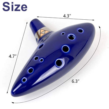 Miwayer - Ocarina - 12-Toons Alto C Systeem - Hoogwaardig Keramisch Materiaal - Muziekinstrument - Voor Muzikanten - Blauw Apsilon