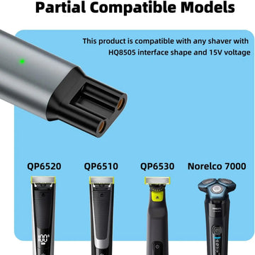 LISI 15V HQ8505 Type-C Shaver Adapter Charging Converter for Philips Norelco One Blade Pro QP6510 QP6520 QP6530 Beard Trimmer Apsilon