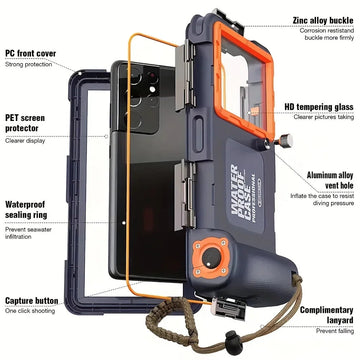 Duikserie - Waterdichte Hoes - 15m Duikbestendig - Premium Bescherming - Telefoonhoes - Voor iPhone en Samsung - 6.8 Inch Model Apsilon