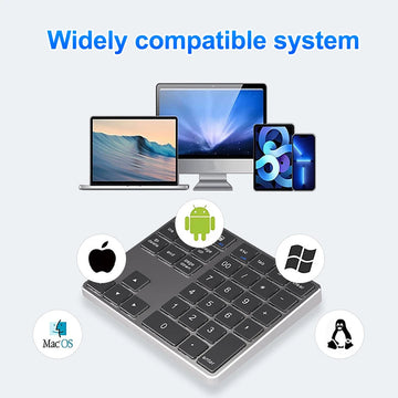 Dubbele Bluetooth Serie - Numeriek Toetsenblok - Draadloos Verbonden - Oplaadbare Batterij - Keypad - Voor Gebruikers - Model 35Keys Apsilon