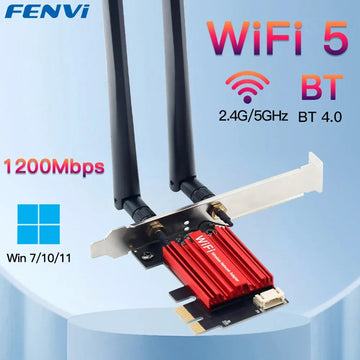 Fenvi WiFi 5 Draadloze Adapter AC1200 Dual Band 2.4G/5GHz Voor Desktop Gebruikers Windows 11 Model AC1200 Apsilon