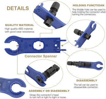 Solar Crimping Tool Set Photovoltaic Solar Connector Kit 1000V 30A Panel Solor Connectors for PV/MC Cable 2.5/4/6mm2 Apsilon
