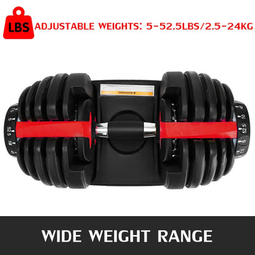 Aanpasbare Halters - Verstelbaar Gewicht - 5-52.5 LBS - Sterkte Training - Fitness - Voor Thuisgebruikers - Model 52.5LBS Apsilon
