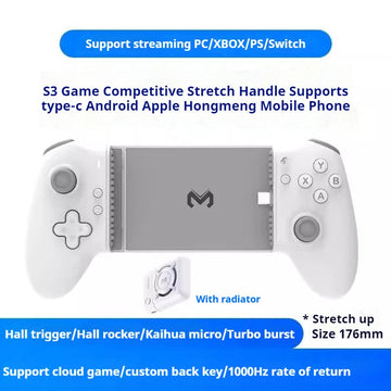 Memo S3 Uitrekbare Gamecontroller Type-C Hall Effect Joystick Voor Android iOS en Tablets Gamers Apsilon