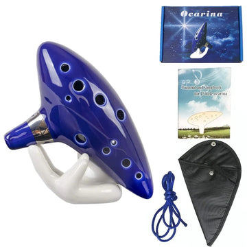 Miwayer - Ocarina - 12-Toons Alto C Systeem - Hoogwaardig Keramisch Materiaal - Muziekinstrument - Voor Muzikanten - Blauw Apsilon