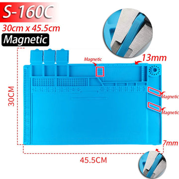 Silicone - Soldeermat - Hittebestendig 932°F - Antistatisch - Magnetisch - Soldeer - Voor Elektronica Reparateurs Apsilon