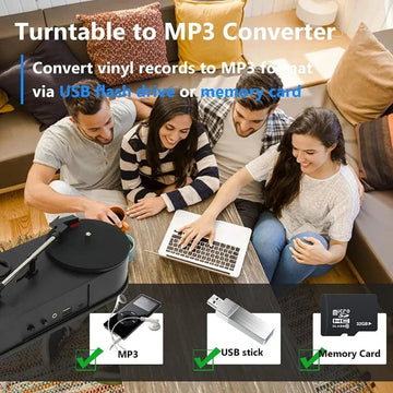 Ezcap - Platenspeler - Vinyl Naar MP3 - Ingebouwde Speaker - Converter - Voor Muziek Liefhebbers - Ezcap613 Apsilon