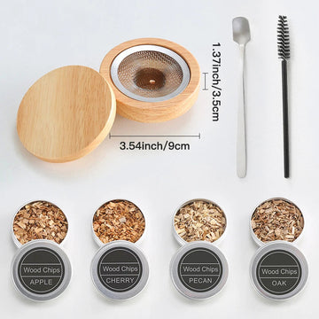 Houten Cocktail Rookapparaat Kit - Voor Whiskey En Tequila - Met Rookkap En 4 Dozen Rookapparaat Voor Bar - Gebruikers Stijl A/B Apsilon