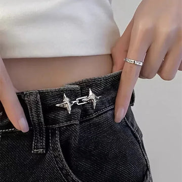 Temperament Four Pointed Star Waist Tightening Tool,Fixed Waist Buckle. Adjustable Waist Buckle, Fashionable Jeans. Apsilon