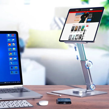 Aluminium Tablethouder 360° Draaibaar Opvouwbaar Verstelbaar Standaard Voor iPad Gebruikers 4-14 Inch Model Apsilon