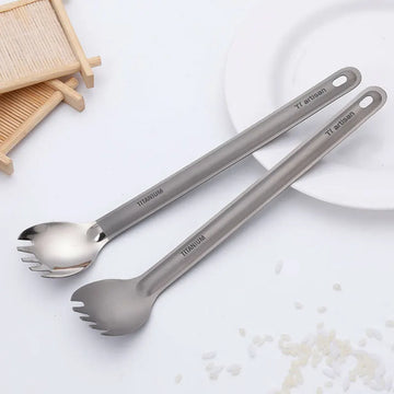 Tiartisan lepel of spork met lange steel voor kamperen