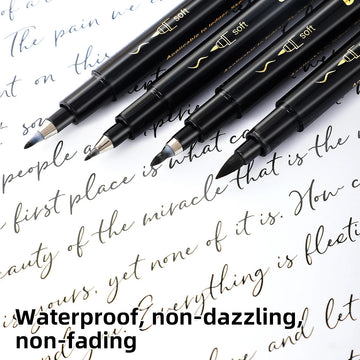 Calligrafie - Pennenset - 4 Stuks - Zwart - Fijne Markers - Handlettering - Voor Beginners - Manga Pen Apsilon