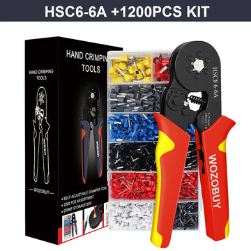 Tubular Terminal Crimper Kit 0.08-16mm² /0.25-10mm² HSC8 6-4/6-6/16-6 Electrical Crimping Pliers Clamp Sets Wire Tips Hand Tools Apsilon
